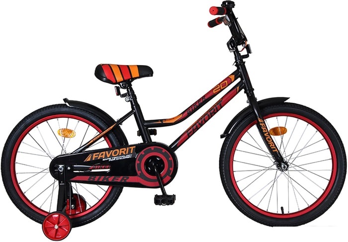 Детский велосипед Favorit Biker 20 2021 (черный/красный) BIK-P20RD