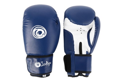 Боксерские перчатки INDIGO PS-799 (синий, 6, 8,10 унций) - фото