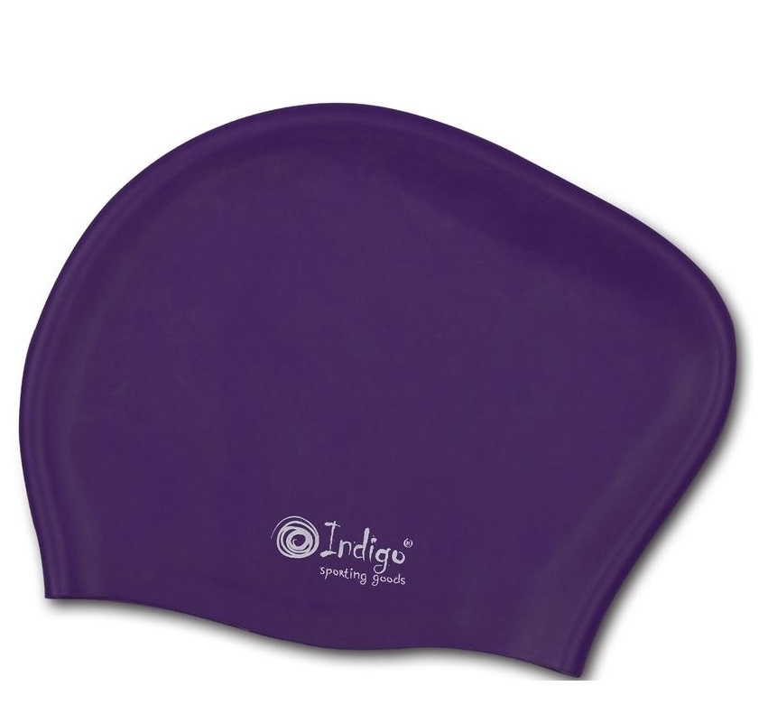 Шапочка для плавания INDIGO 804SC-PU для длинных волос, фиолетовый силикон