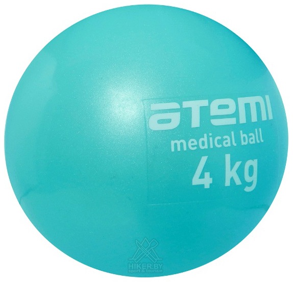 Мяч обрезиненный утяжеленный 4 кг (голубой) Atemi ATB-04 - фото