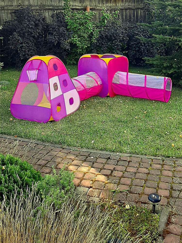 Детская игровая палатка Лабиринт ФЕЯ ПОРЯДКА CT-250 розовый/фиолетовый/желтый 270х190х90см