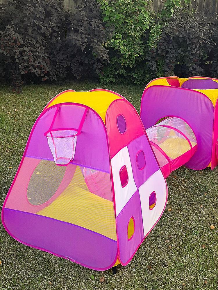 Детская игровая палатка Лабиринт ФЕЯ ПОРЯДКА CT-250 розовый/фиолетовый/желтый 270х190х90см