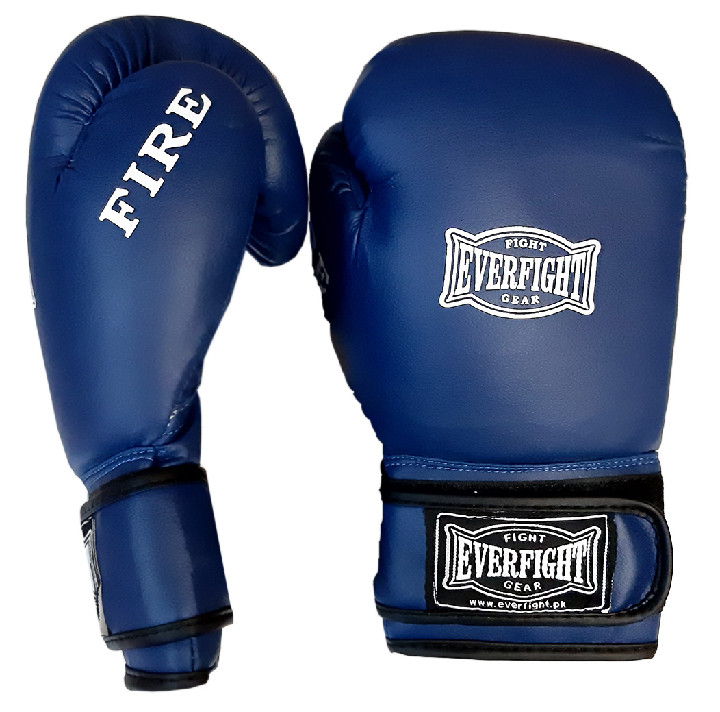 Боксерские перчатки EVERFIGHT EGB-536 FIRE Blue (8 унц.) - фото
