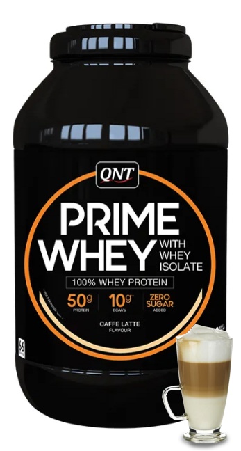 Протеин сывороточный (концентрат+изолят) Prime Whey QNT 2000г (кофе латте) - фото