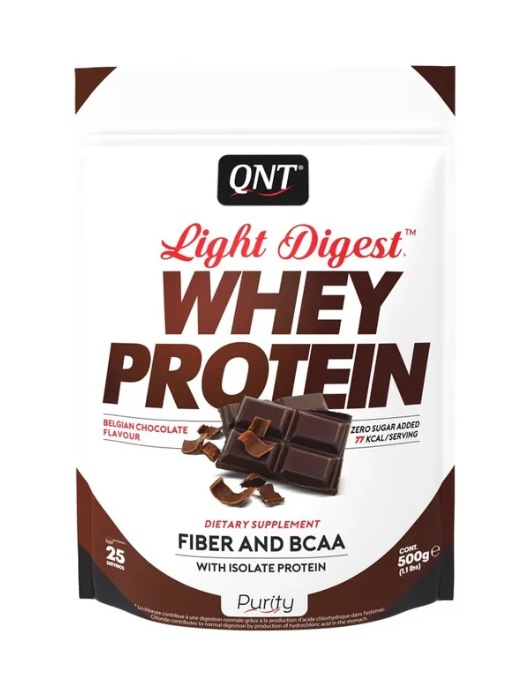 Протеин сывороточный (концентрат+изолят) Whey Light Digest QNT 500г (шоколад) - фото