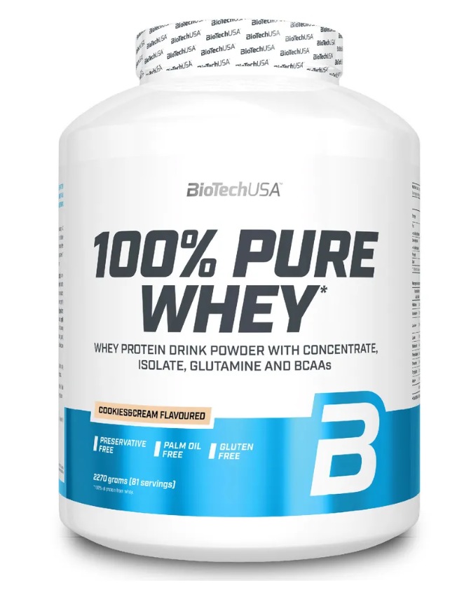 Протеин сывороточный (концентрат+изолят) 100% Pure Whey Biotech USA 2270г (печенье-крем)