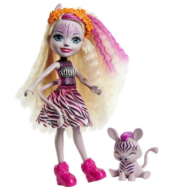 Кукла Зейди Зебра с питомцем зебра Реф 15см Enchantimals Mattel GTM27 - фото