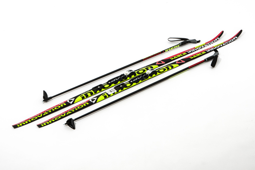 Лыжи STC с креплением NNN и палками (160 см) - фото