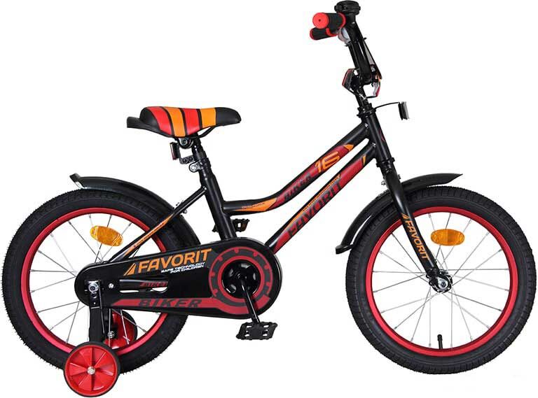 Детский велосипед Favorit Biker 16 2021 (черный/красный) BIK-P16RD
