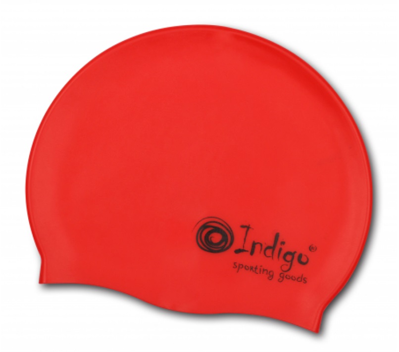 Шапочка для плавания INDIGO 107SC красная силикон - фото