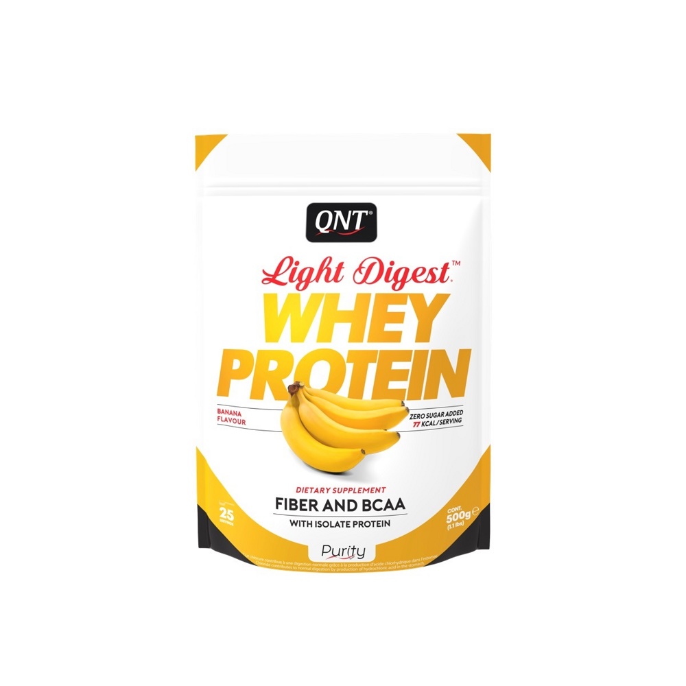 Протеин сывороточный (концентрат+изолят) Whey Light Digest QNT 500г (банан)