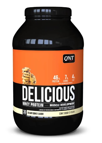 Протеин сывороточный (концентрат+изолят+гидролизат) Delicious Whey QNT 908г (печенье)