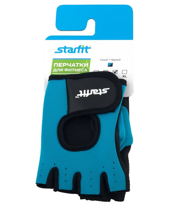 Перчатки для фитнеса STARFIT SU-107 (S, M, L, XL, синий/черный)