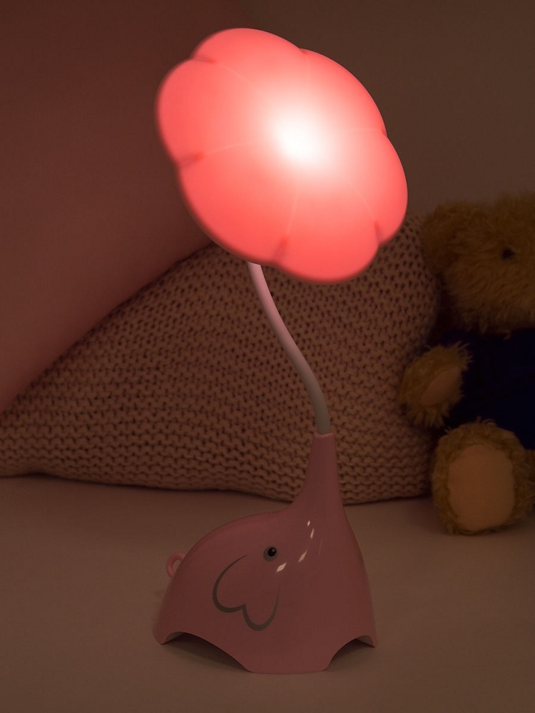 Светильник ночник ЛЮЧИЯ Слоненок с цветком 104 розовый