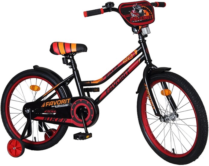 Детский велосипед Favorit Biker 20 2021 (черный/красный) BIK-P20RD