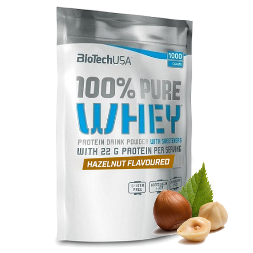 Протеин сывороточный (концентрат+изолят) 100% Pure Whey Biotech USA 1000г (лесной орех)