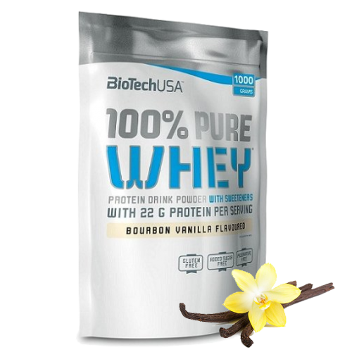 Протеин сывороточный (концентрат+изолят) 100% Pure Whey Biotech USA 1000г (ваниль)