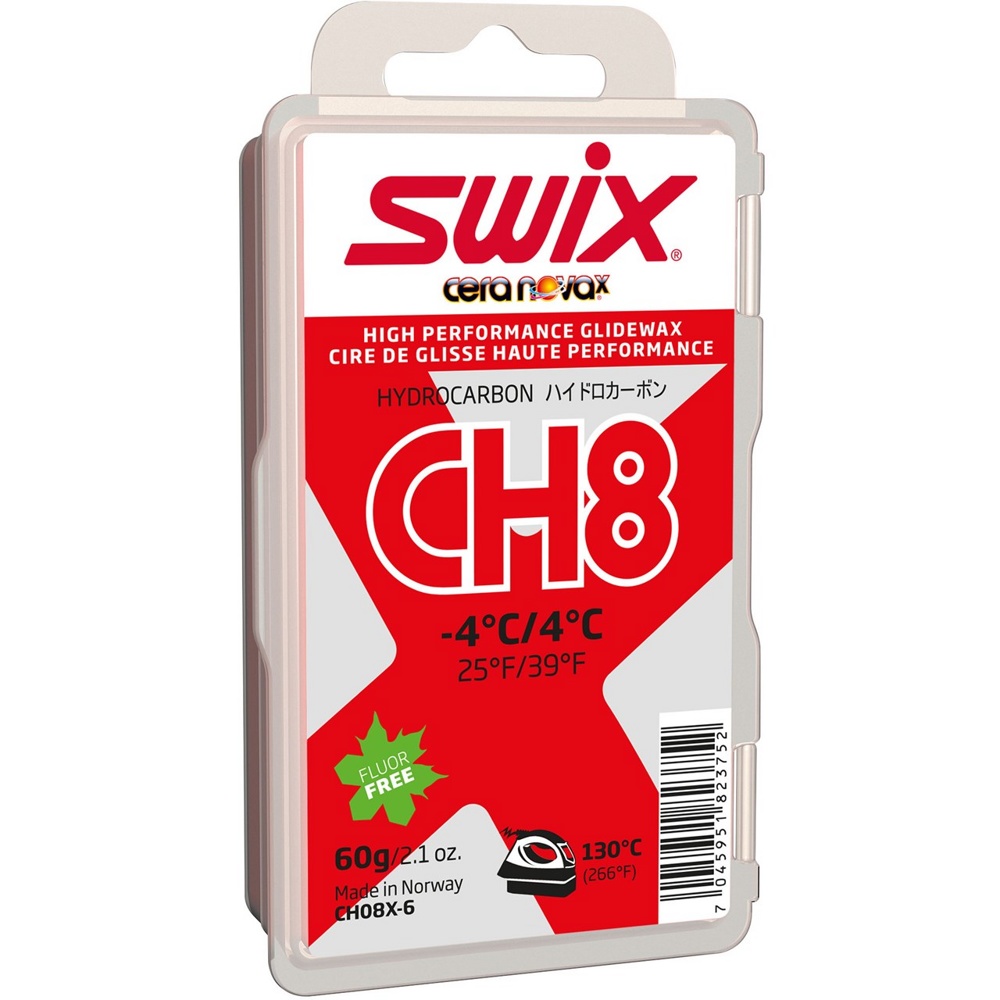Мазь скольжения лыжная Парафин Swix CH8X Red +4C/-4C, 60 гр