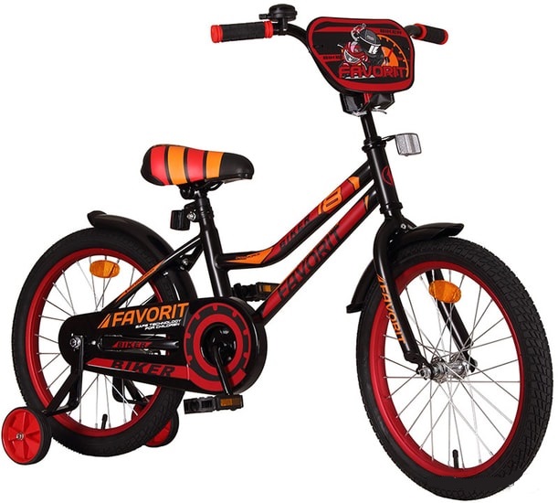 Детский велосипед Favorit Biker 18 2021 (черный/красный) BIK-P18RD