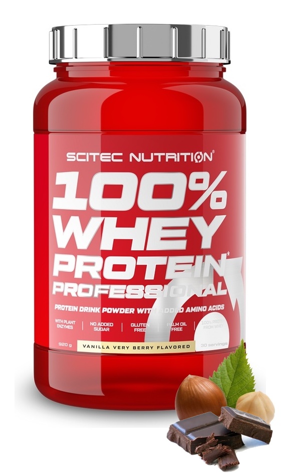 Протеин сывороточный (концентрат+изолят) Whey Protein Professional Scitec Nutrition 920г (шоколад-орех)