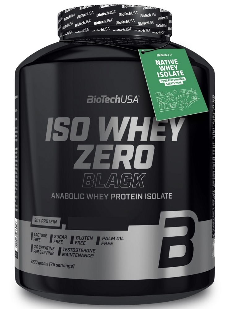 Протеин сывороточный (изолят) Iso Whey Zero BLACK Biotech USA 2270г (клубника)
