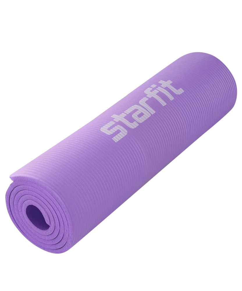 Коврик для фитнеса гимнастический Starfit FM-301 NBR 10мм (фиолетовый пастель)