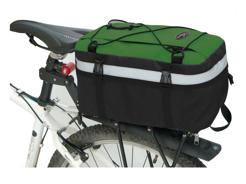 Велосумка на багажник Турлан Крок-15 л зеленый/черный - фото