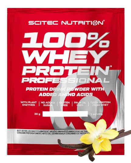 Протеин сывороточный (концентрат+изолят) Whey Protein Professional Scitec Nutrition 30г (ваниль) - фото