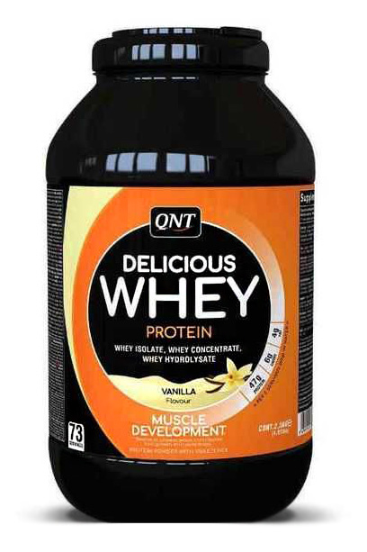 Протеин сывороточный (концентрат+изолят+гидролизат) Delicious Whey QNT 2200г (ваниль) - фото