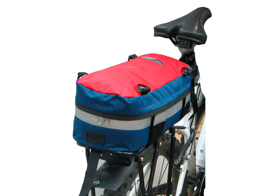 Велосумка на багажник Турлан Крок-8 л синий/красный - фото2