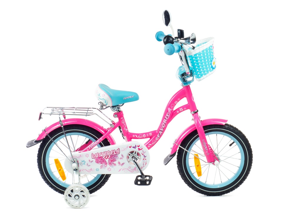 Детский велосипед Favorit Butterfly 14 BUT-14BL розовый/бирюзовый