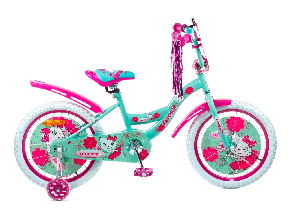 Детский велосипед Favorit Kitty 18 KIT-18GN розовый/бирюзовый