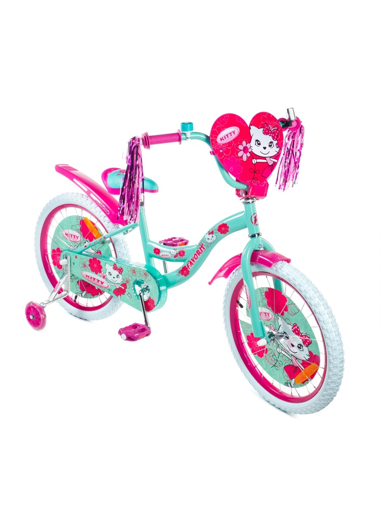 Детский велосипед Favorit Kitty 20 KIT-20GN розовый/бирюзовый