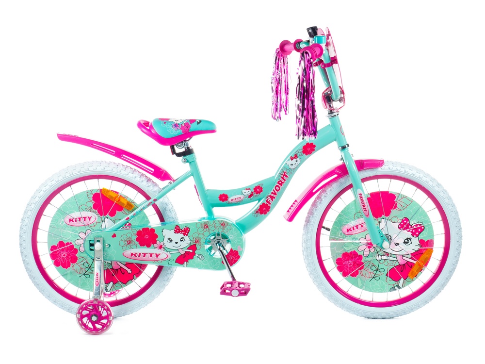 Детский велосипед Favorit Kitty 20 KIT-20GN розовый/бирюзовый