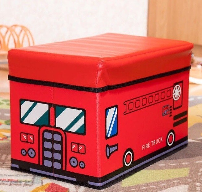 Ящик для хранения ФЕЯ ПОРЯДКА FK-102 Пожарная машина красный 40х25х25см