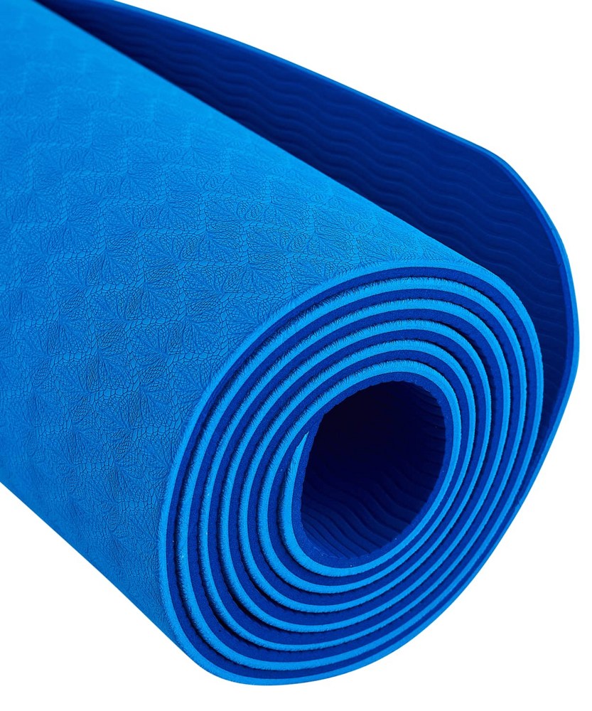 Коврик для фитнеса гимнастический Starfit FM-201 TPE 6 мм (синий/темно-синий)