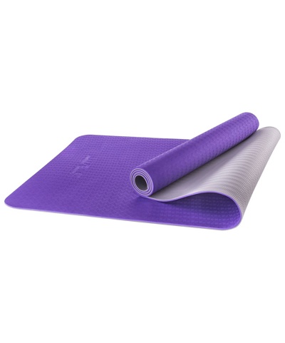 Коврик для фитнеса гимнастический Starfit FM-201 TPE 5 мм (фиолетовый/серый) - фото
