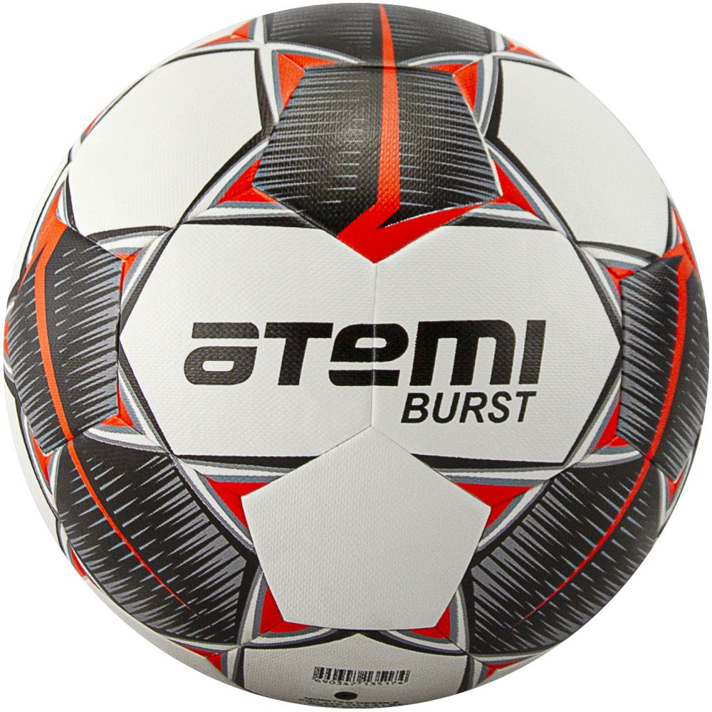 Мяч футбольный №5 Atemi Burst white/black/red - фото