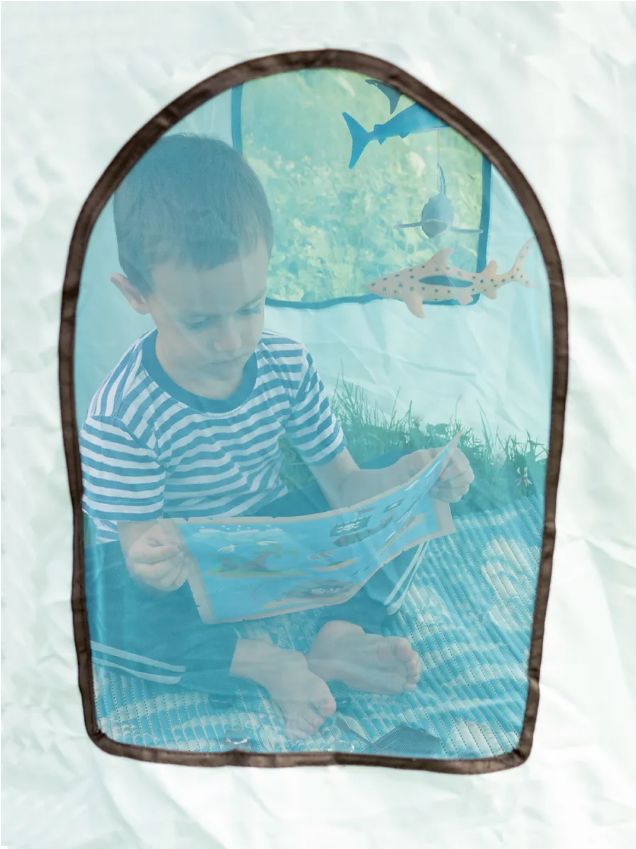 Детская игровая палатка Замок Корсара ФЕЯ ПОРЯДКА CT-070 голубой/черный 110х160см