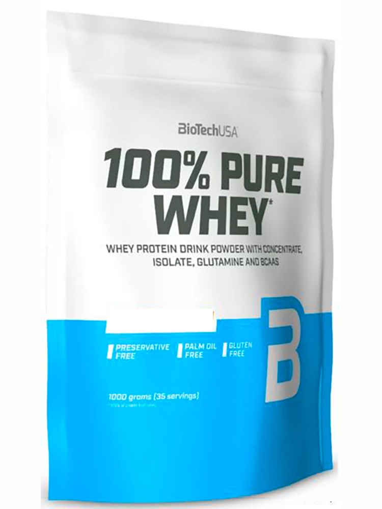 Протеин сывороточный (концентрат+изолят) 100% Pure Whey Biotech USA 1000г (нейтральный) - фото