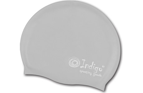 Шапочка для плавания INDIGO 101SC серая силикон - фото