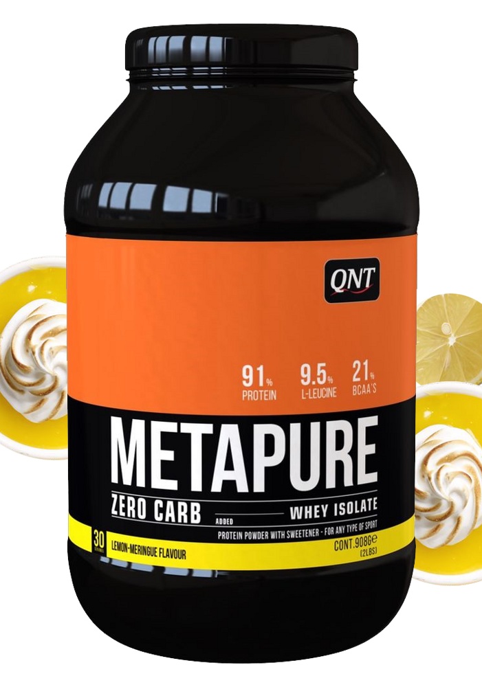 Протеин сывороточный (изолят) METAPURE ZC QNT 908г (лимон-меренга) - фото