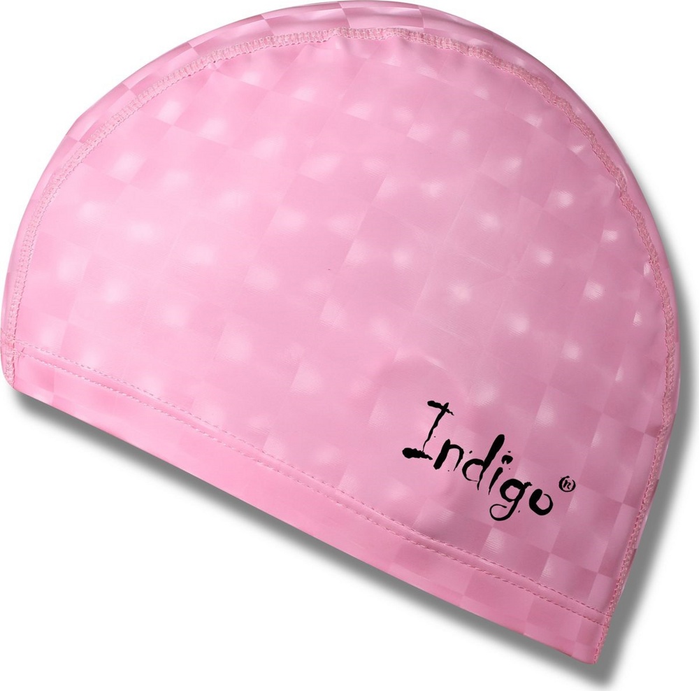 Шапочка для плавания с эффектом 3D INDIGO IN047 розовая комби с ПУ - фото