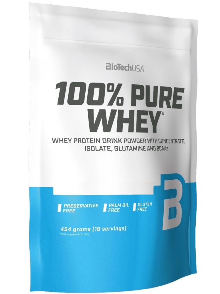 Протеин сывороточный (концентрат+изолят) 100% Pure Whey Biotech USA 454г (соленая карамель) - фото