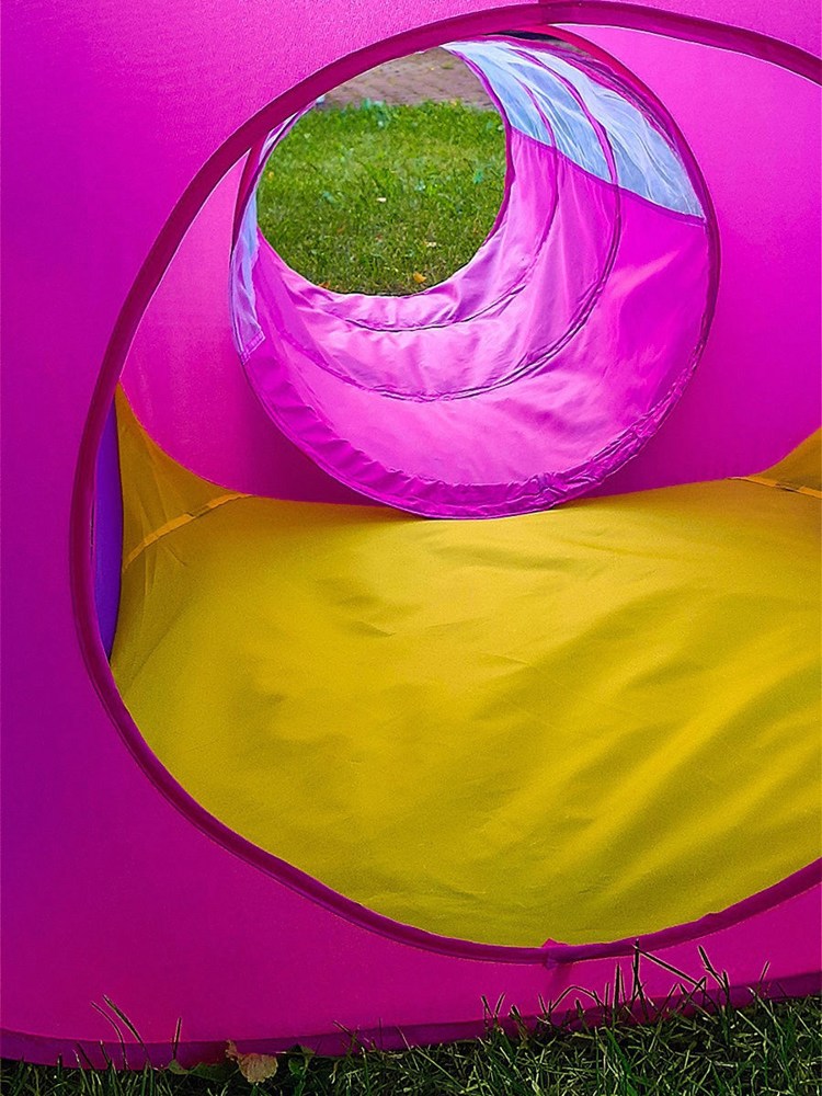 Детская игровая палатка Лабиринт ФЕЯ ПОРЯДКА CT-250 розовый/фиолетовый/желтый 270х190х90см - фото6