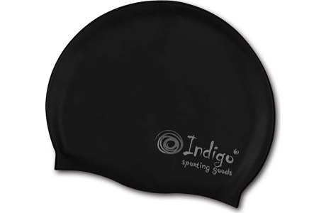 Шапочка для плавания INDIGO 102SC черная силикон - фото