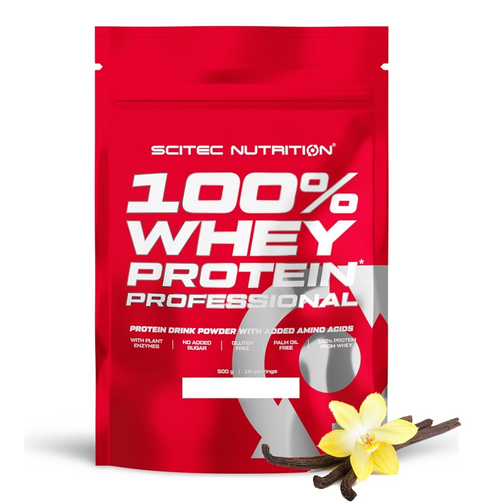 Протеин сывороточный (концентрат+изолят) Whey Protein Professional Scitec Nutrition 500г (ваниль) - фото
