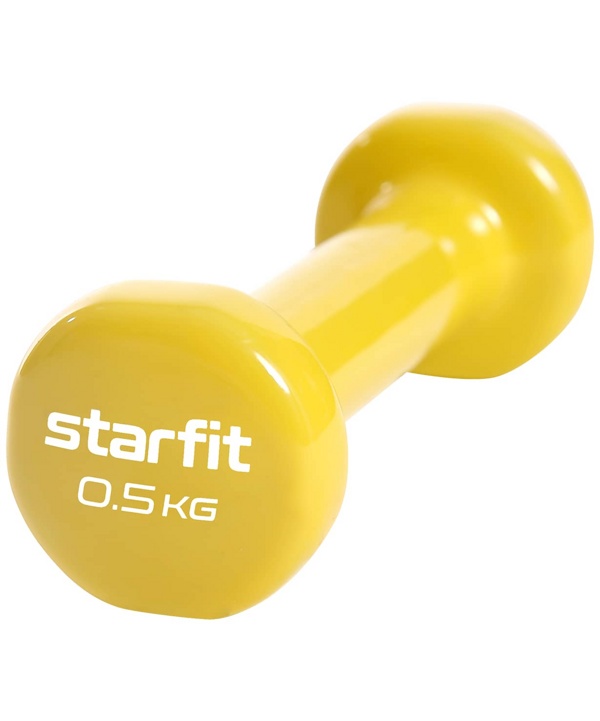 Гантель виниловая STARFIT Core 0,5 кг x 2шт (пара) (желтый) - фото2