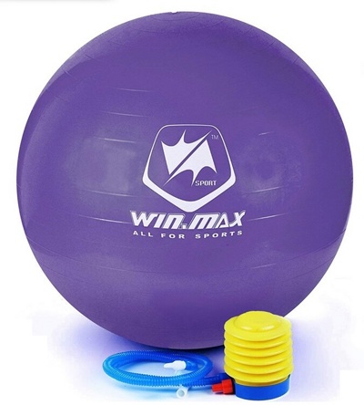 Гимнастический мяч с насосом Winmax Sport WMF09648 purple 75 см Антивзрыв - фото