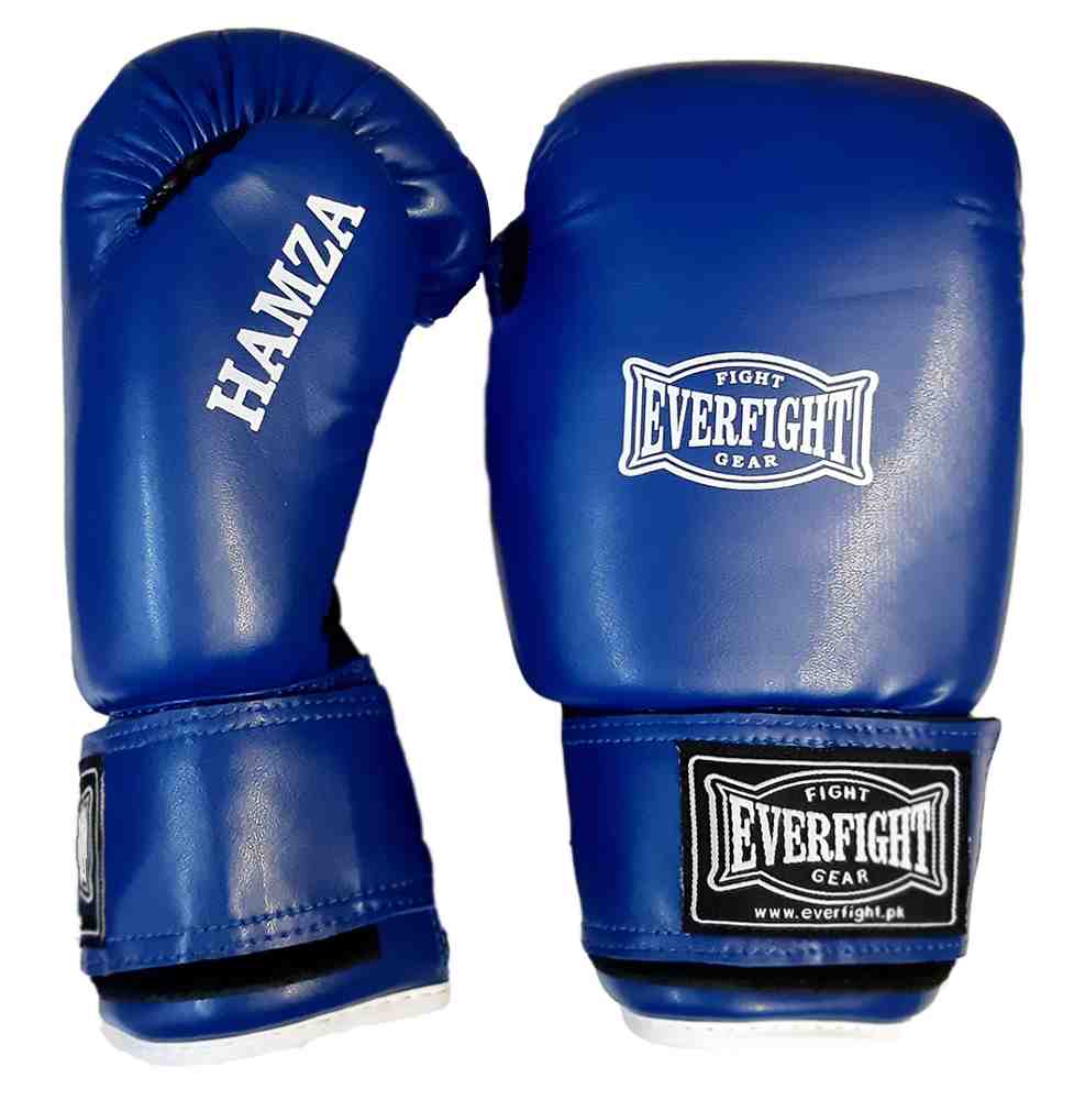 Боксерские перчатки EVERFIGHT EGB-538 HAMZA Blue (6,8,10,12 унц.) - фото